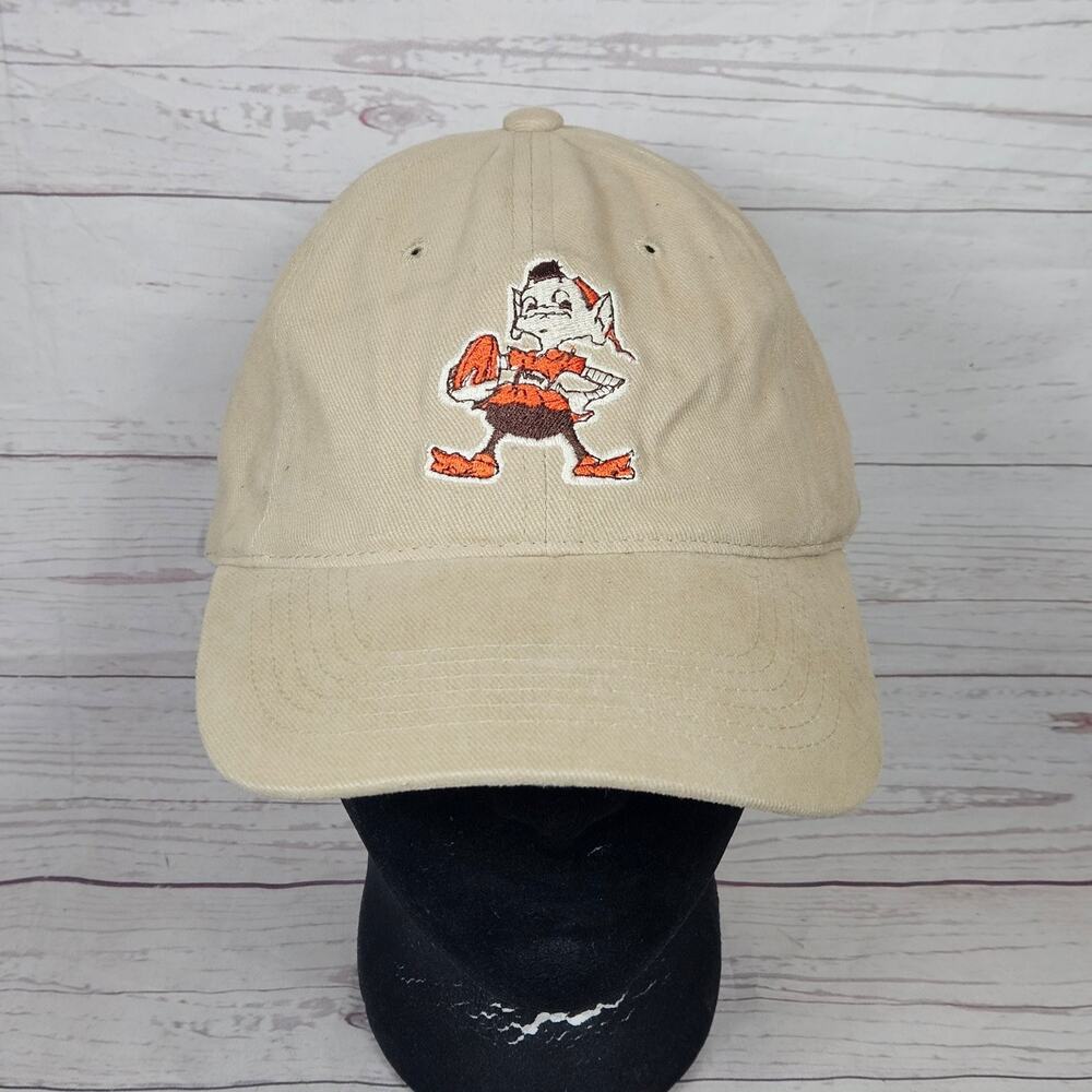Cleveland Browns Hat Sportsman Brownie Elf Men's Adjustable Khaki Cotton